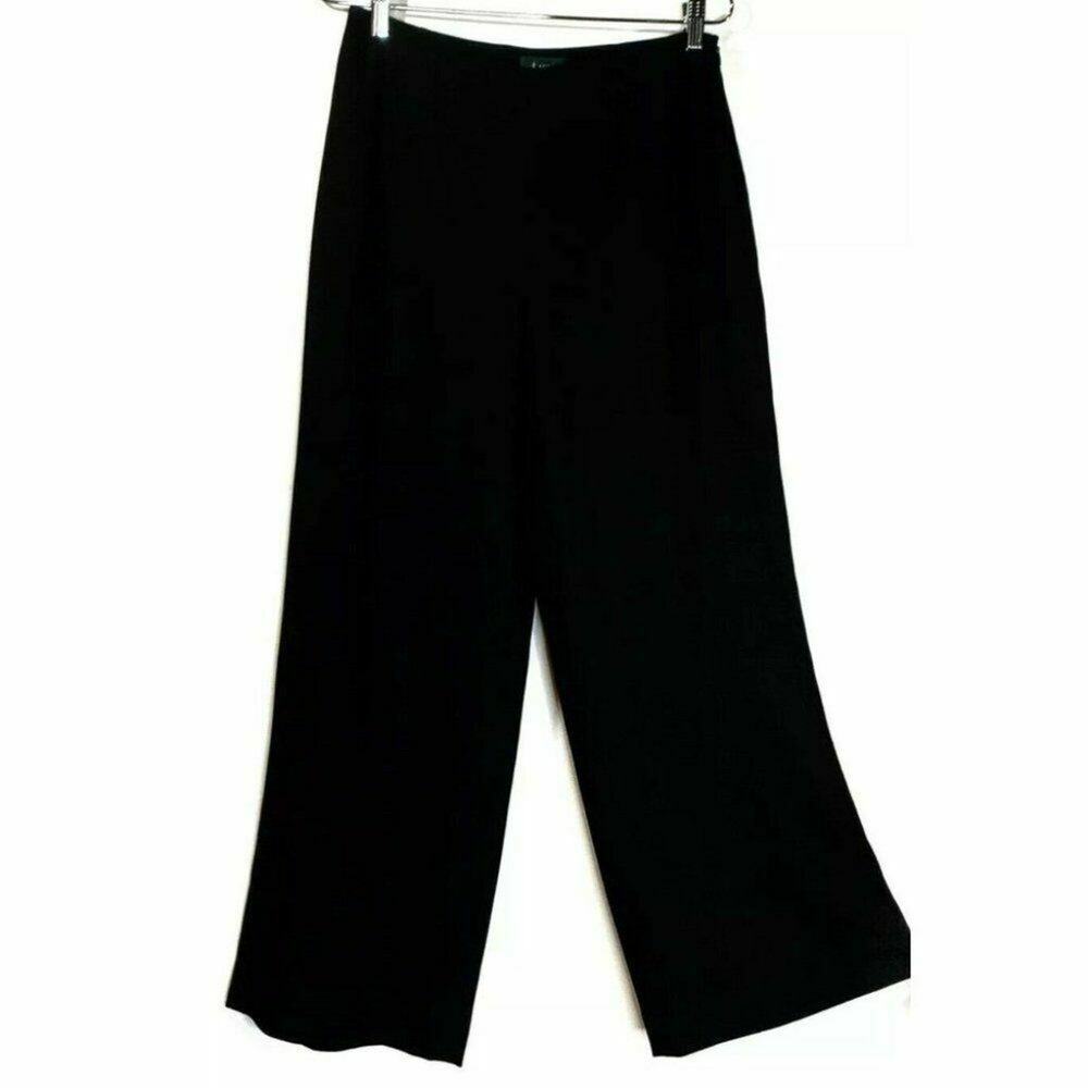 Lauren Ralph Lauren Black Wide Leg Dress Pants Sz 6 Triacetate Blend high waist - Picture 3 of 12